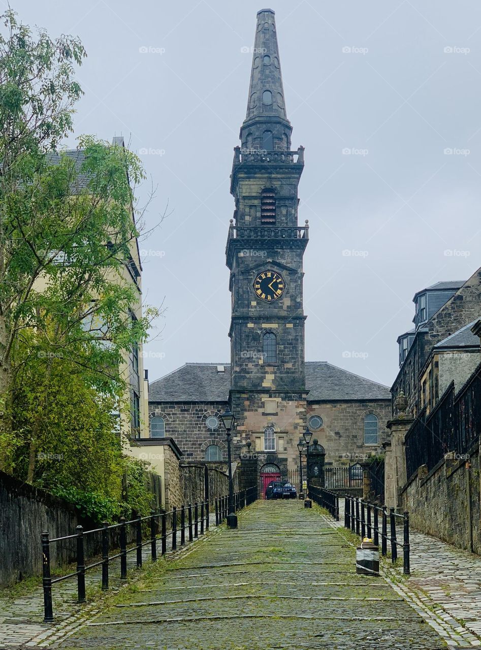 Old church with tower 