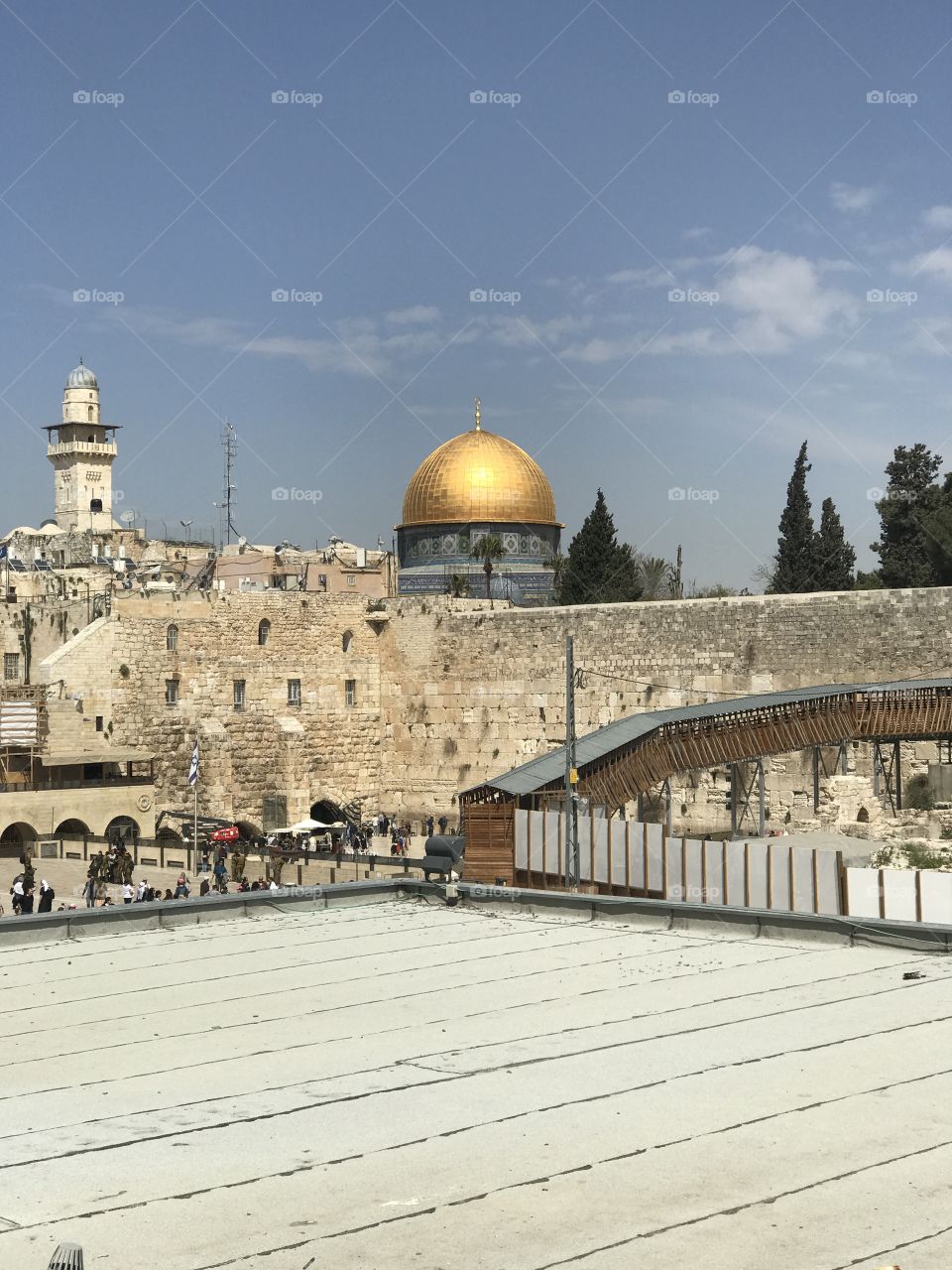 Building Landmarks- Temple Mount, Western Wall in Jerusalem, Israel 