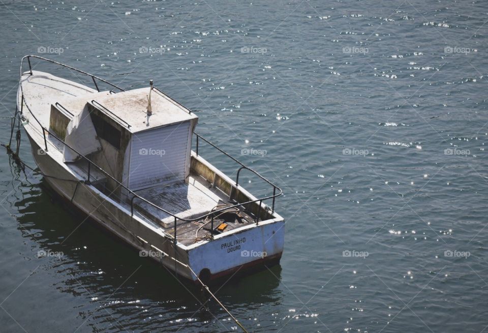 Little boat on the river Douro in porto 