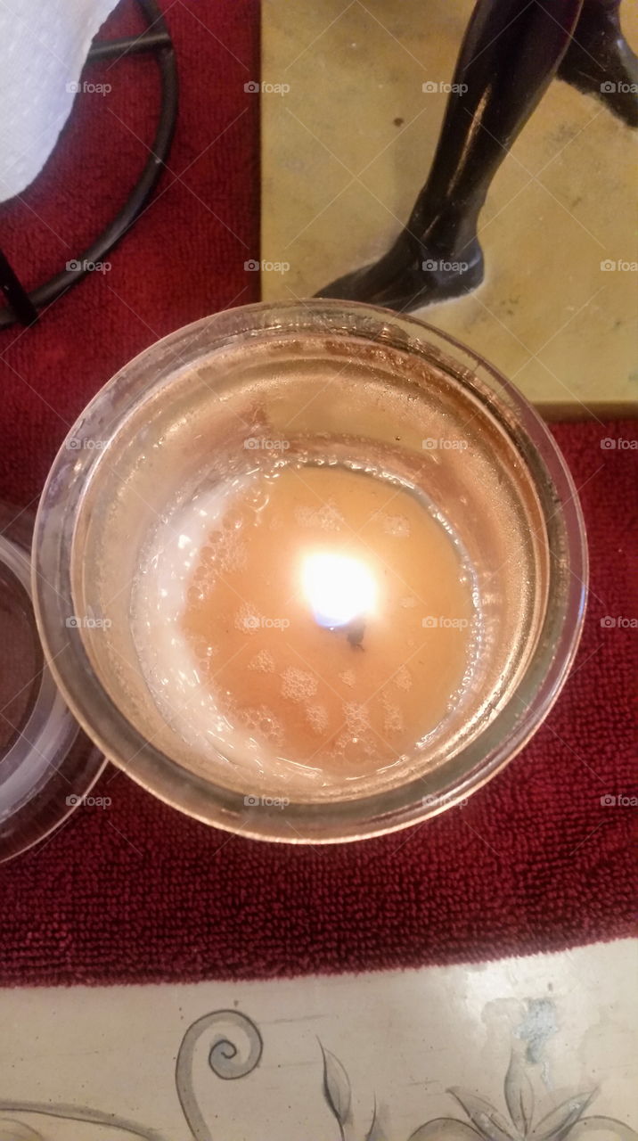 Melted candle.