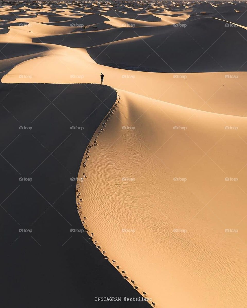 desert land with alone men