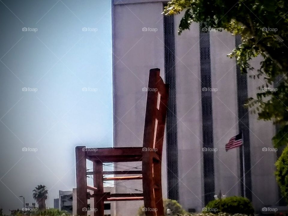 Big Chair/American Flag in Background