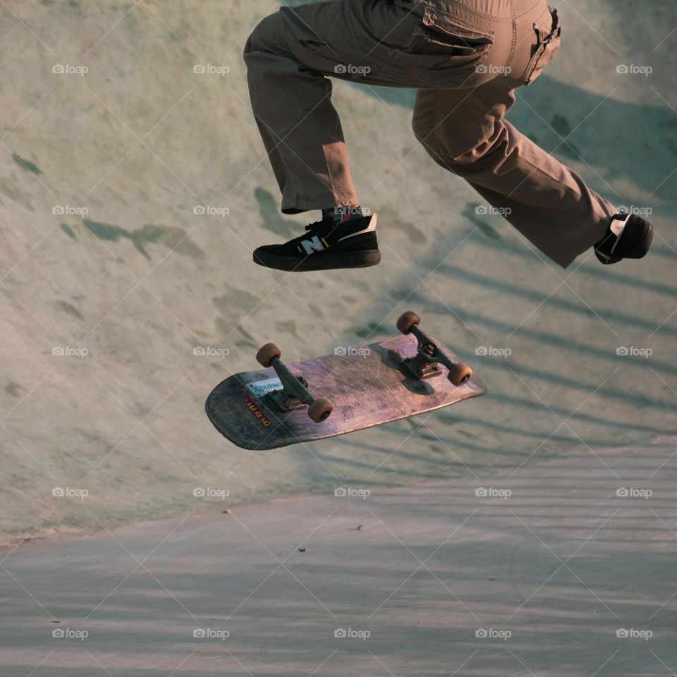 Skateboard jump.