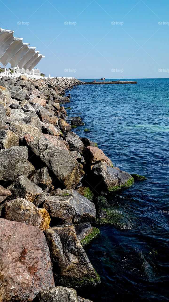 Breakwater over the sea