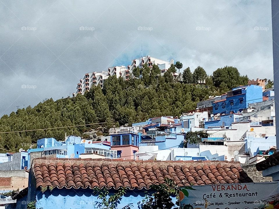 Portrait of chefchaouen city in morocco
