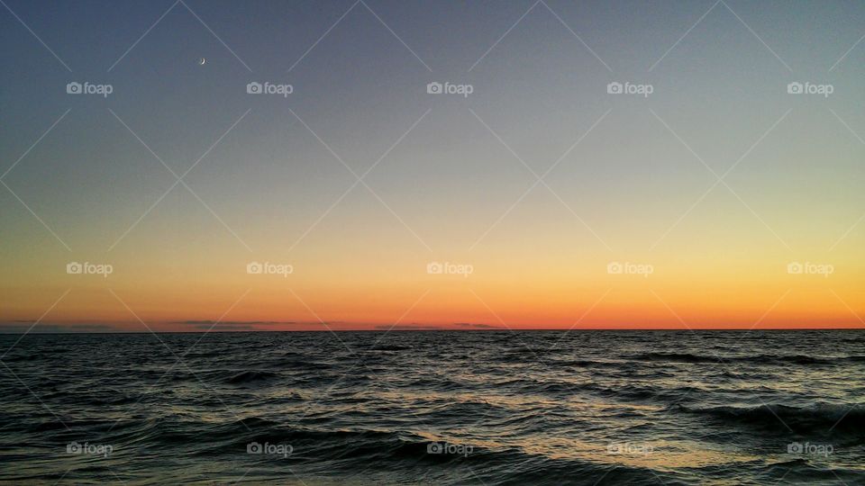 Serene sunset on Lake Michigan