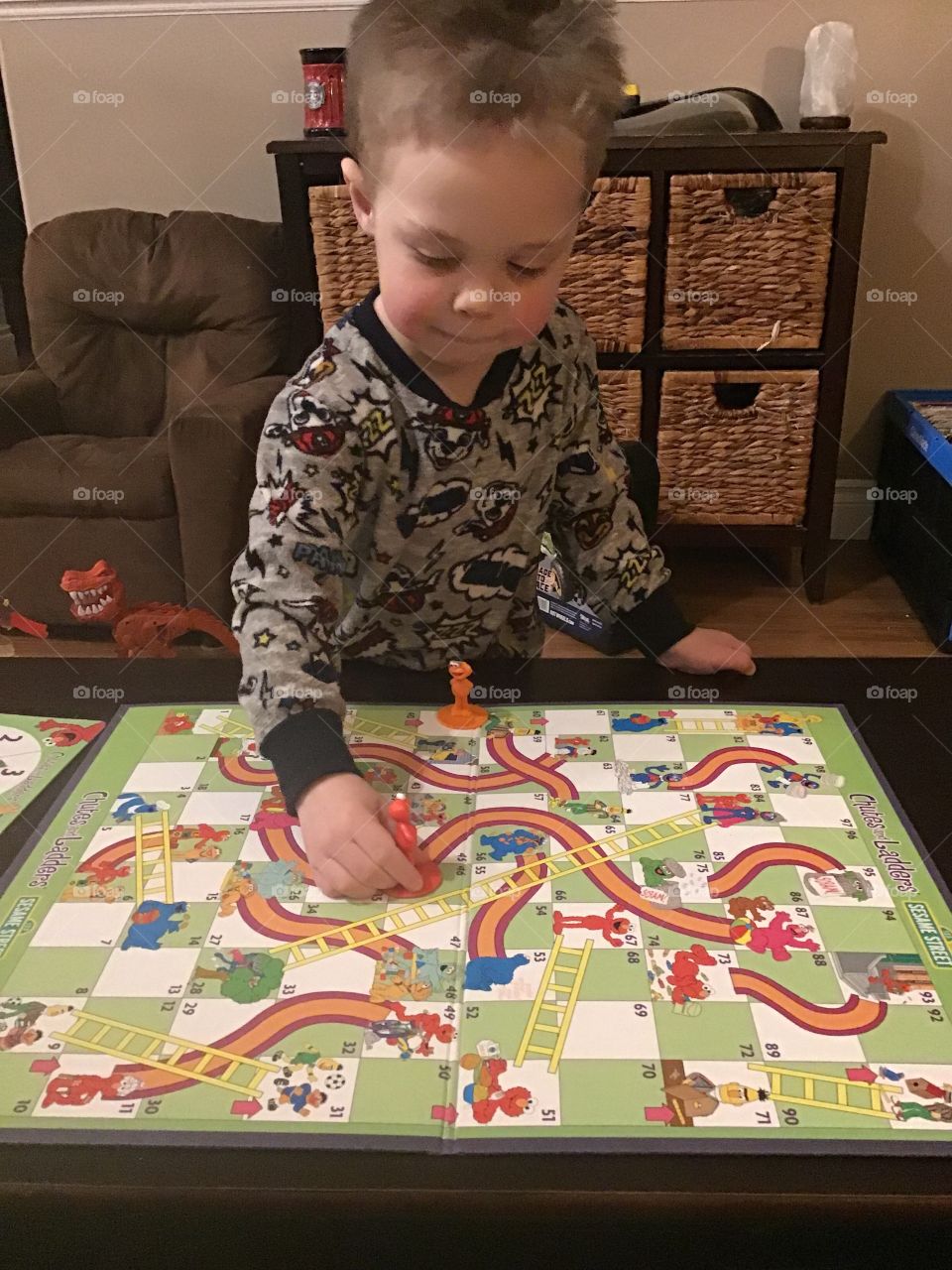 Playing board games with mommy