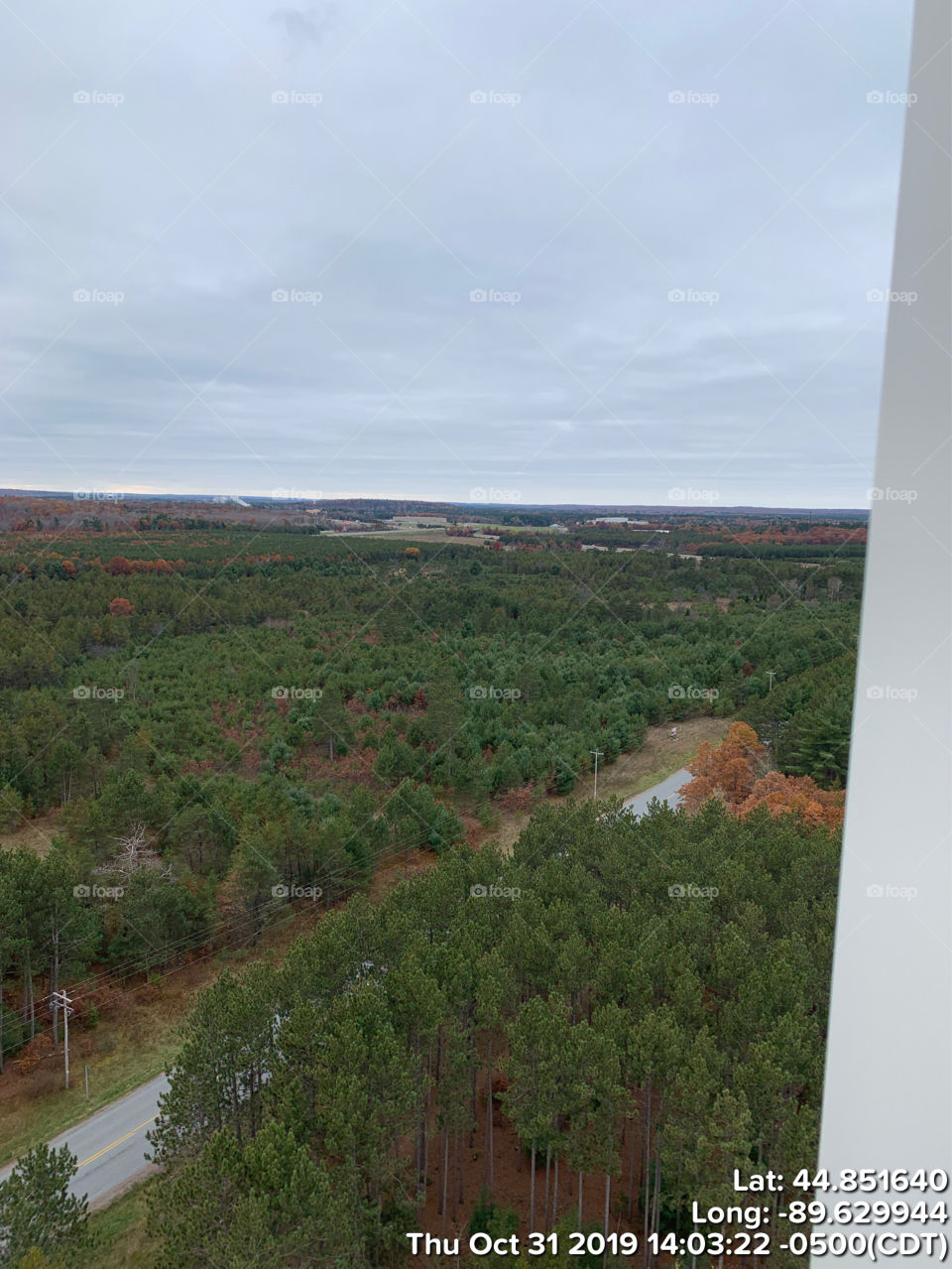 Cell tower view Wisconsin 175’ 