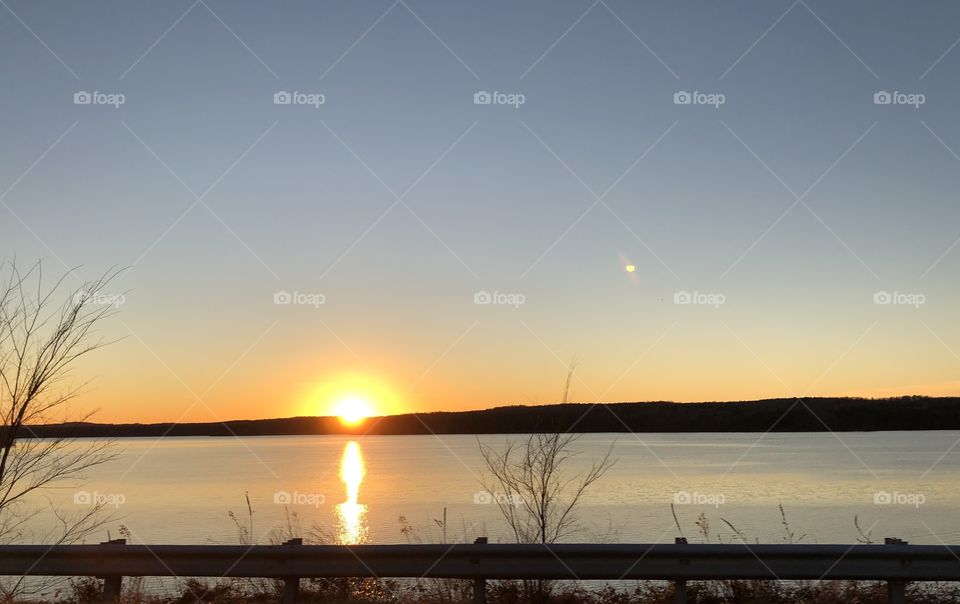 Sunset at Jordan Lake