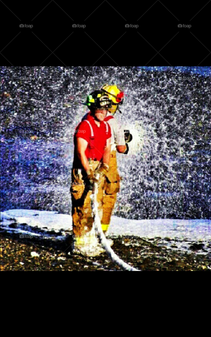 firemen in foam 