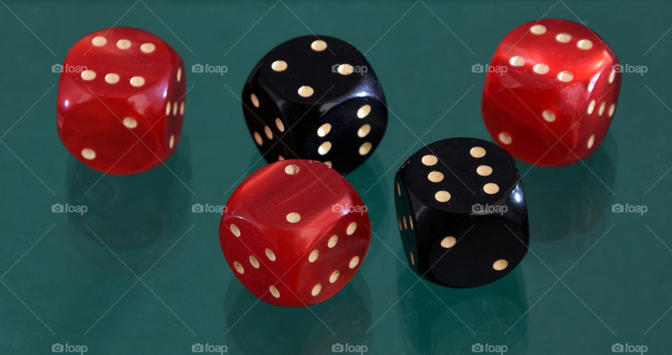 High angle view of dices
