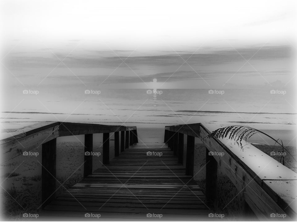 Black and white moonrise