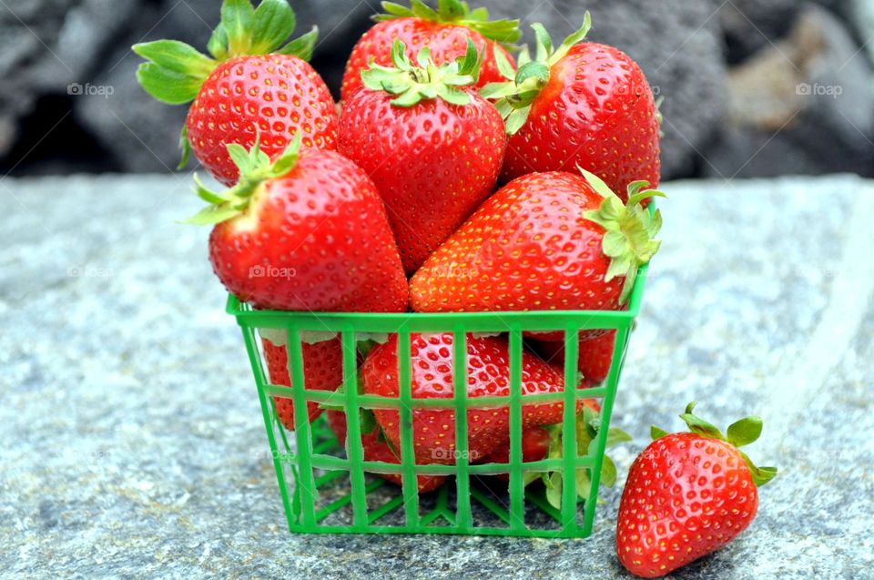 Fresh basket of strawberries