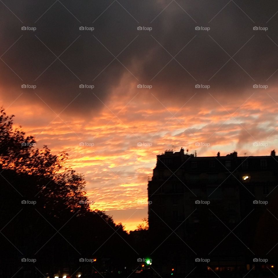 sunset in Paris