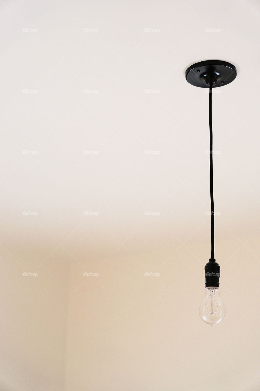 Lighting bulb hanging from celing