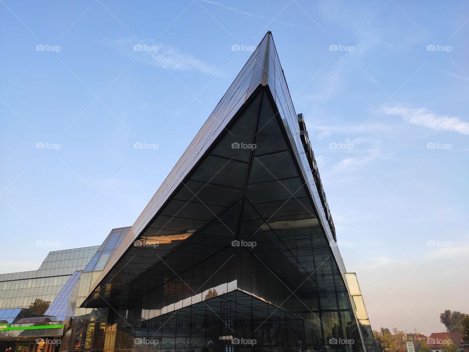 Sharp edge of shopping mall Zrenjanin Serbia