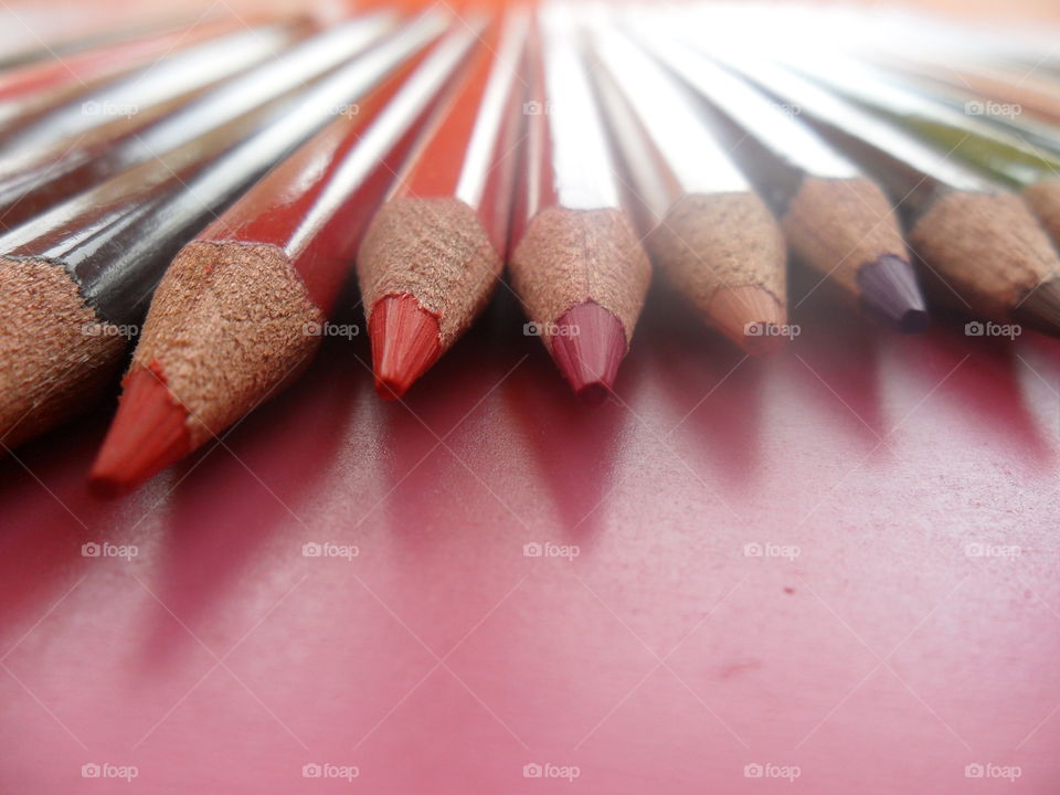 Close-up of coloring pencils