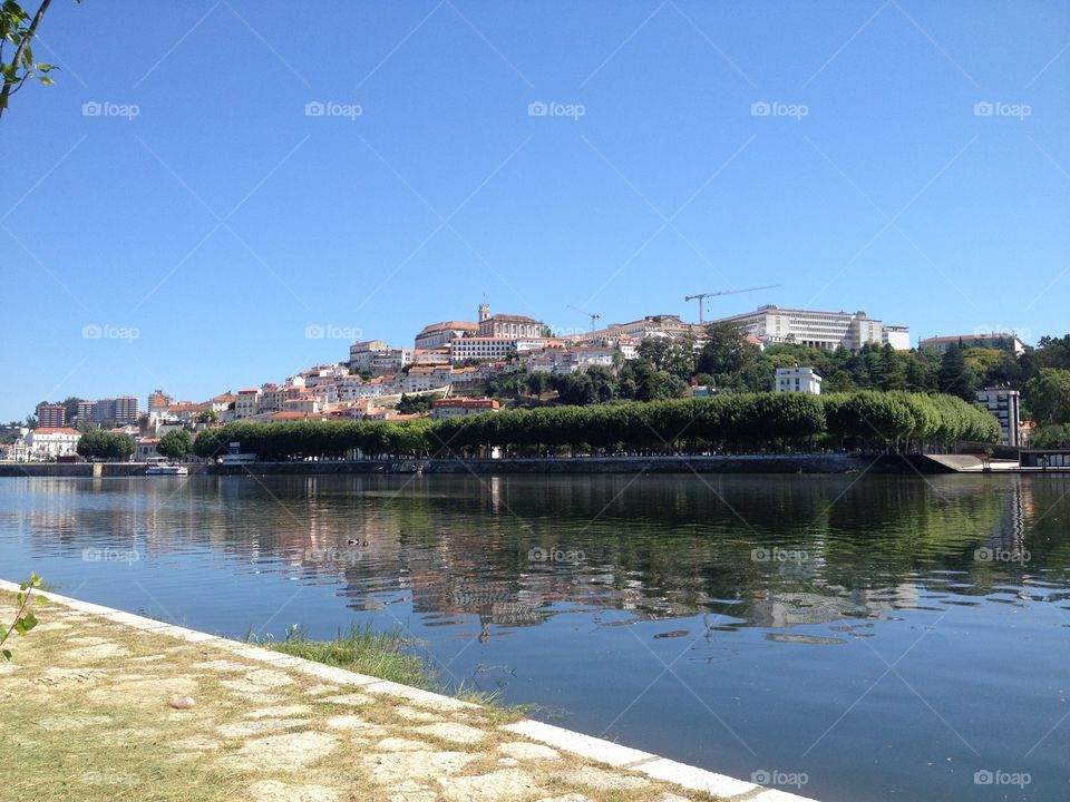 Coimbra city rive droite seen from the rive gauche 