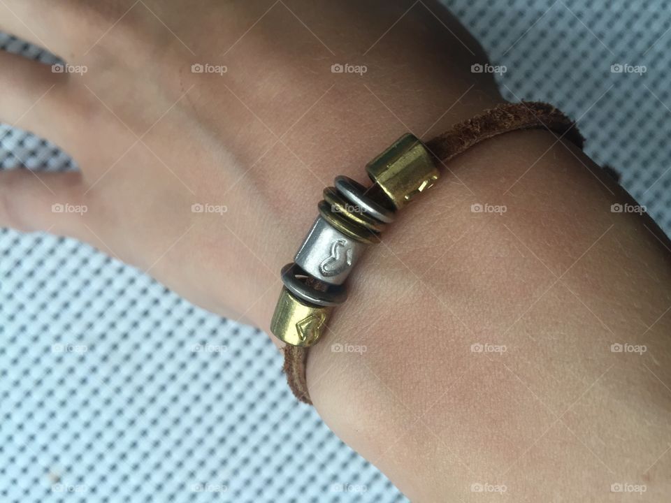 Handmade leather bracelet Remember of love in every step you take.