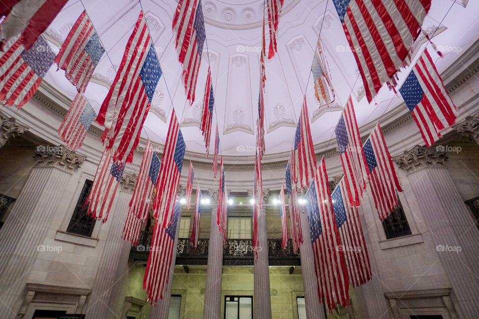 Flags at Federal Hall
