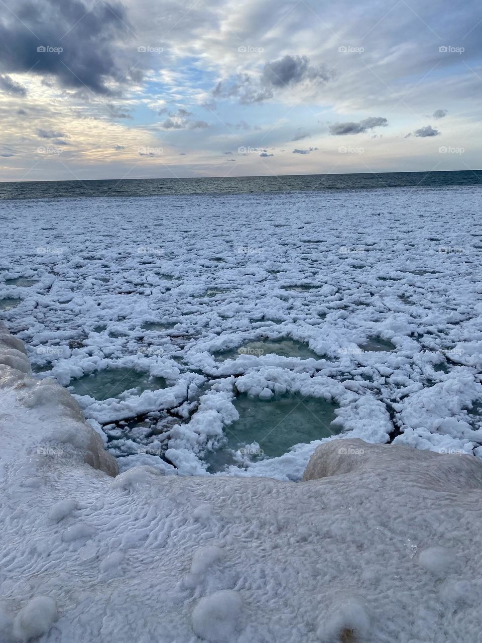Ice formations on Lake Michigan 
