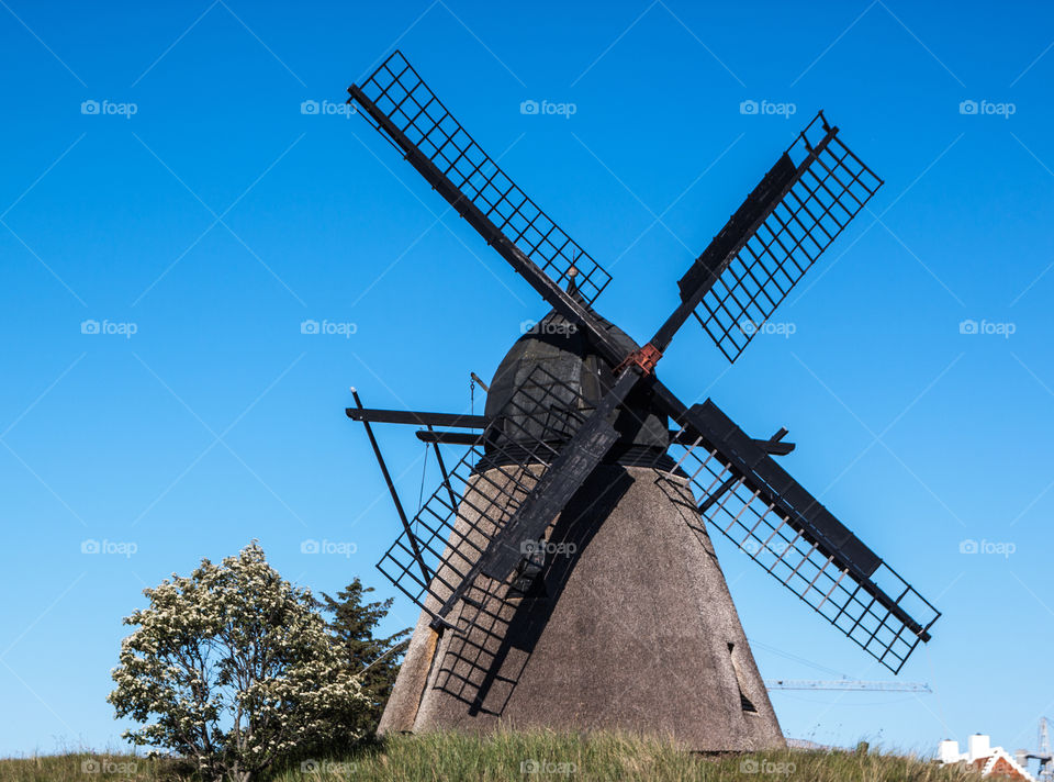 Old wooden windmill