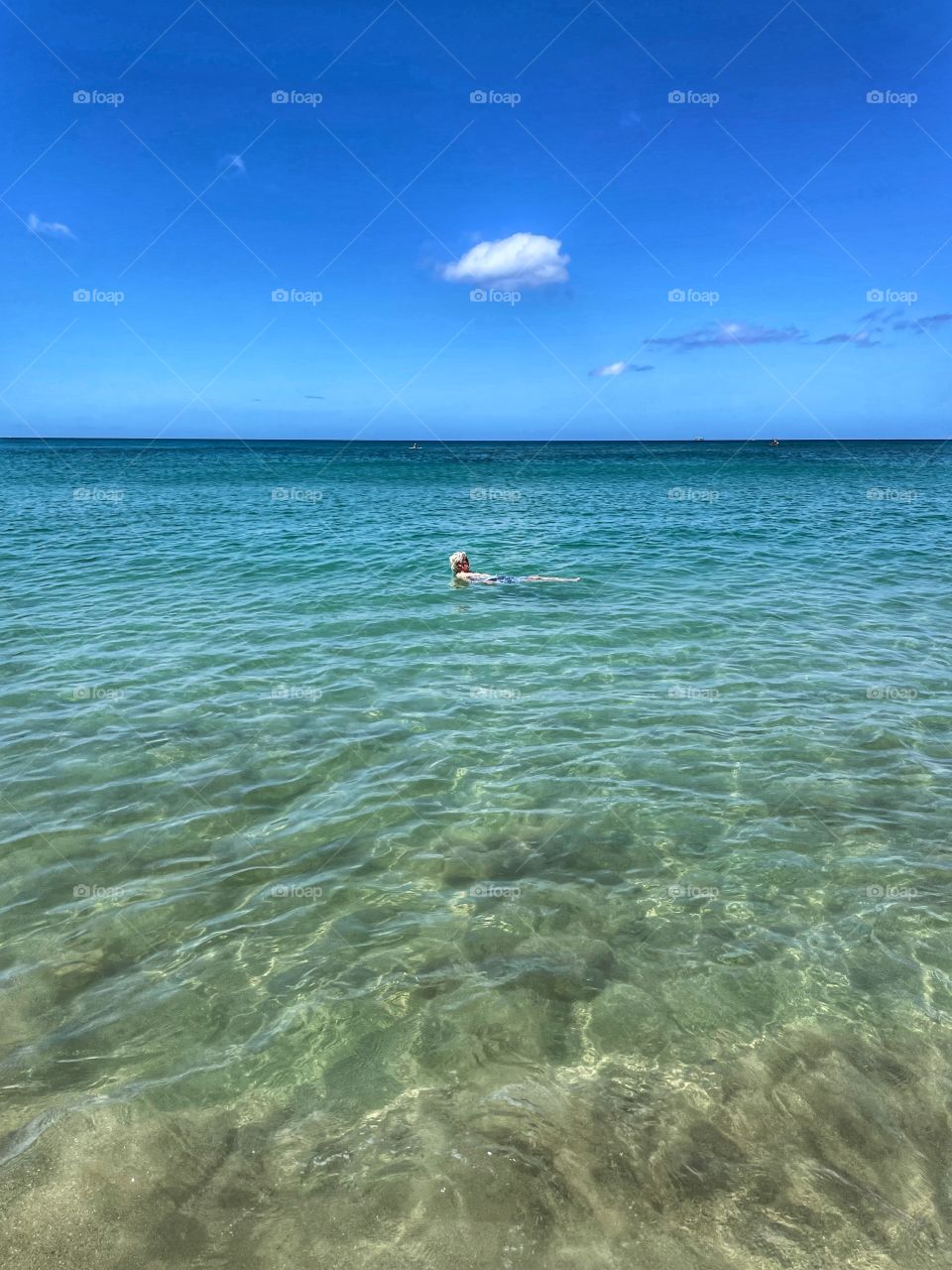 My dad relaxing in the sea