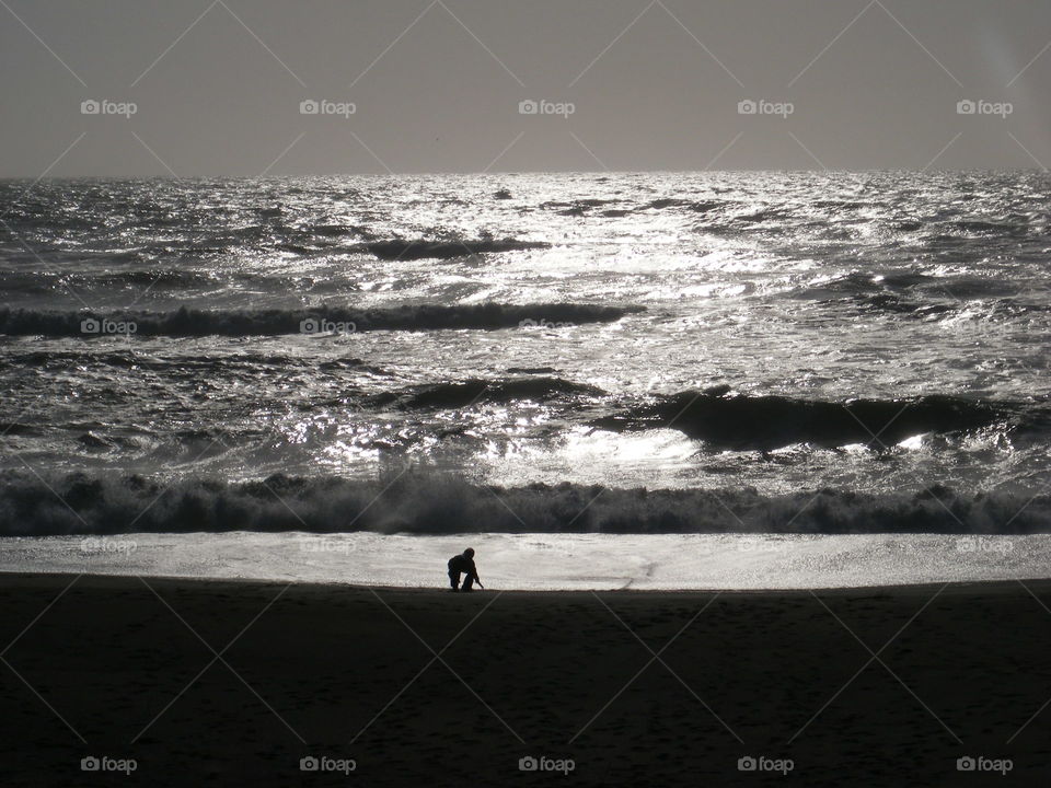 Playing at the beach