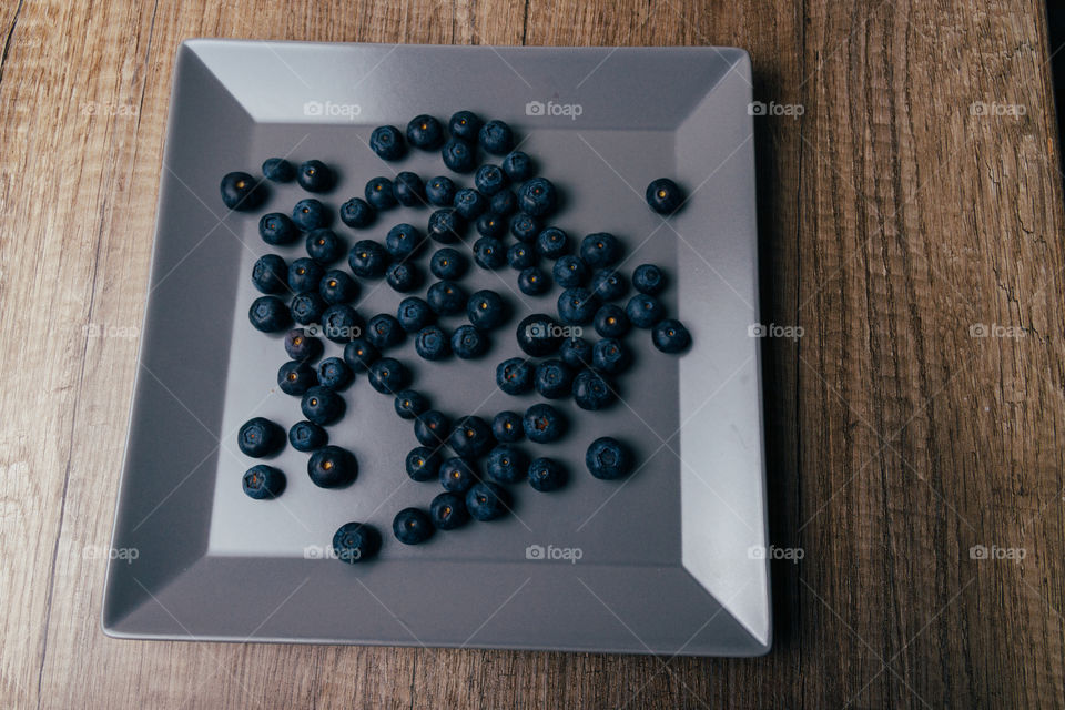 In the plate Blueberries