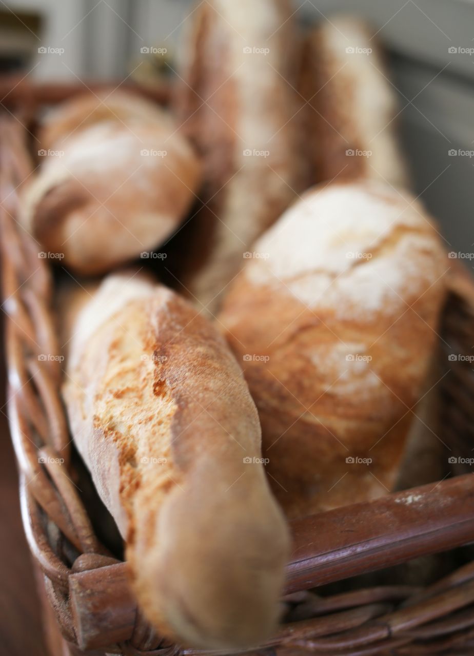 Bread. Bread loafs in a basket 