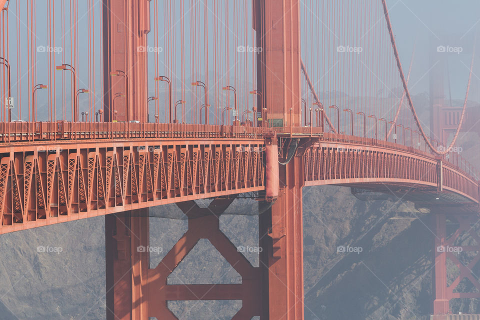 Golden Gate bridge close up