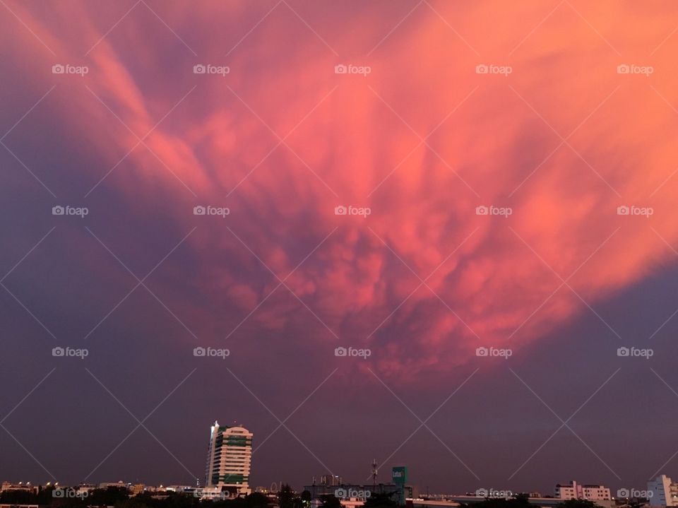 Evening sky in Bangkok.