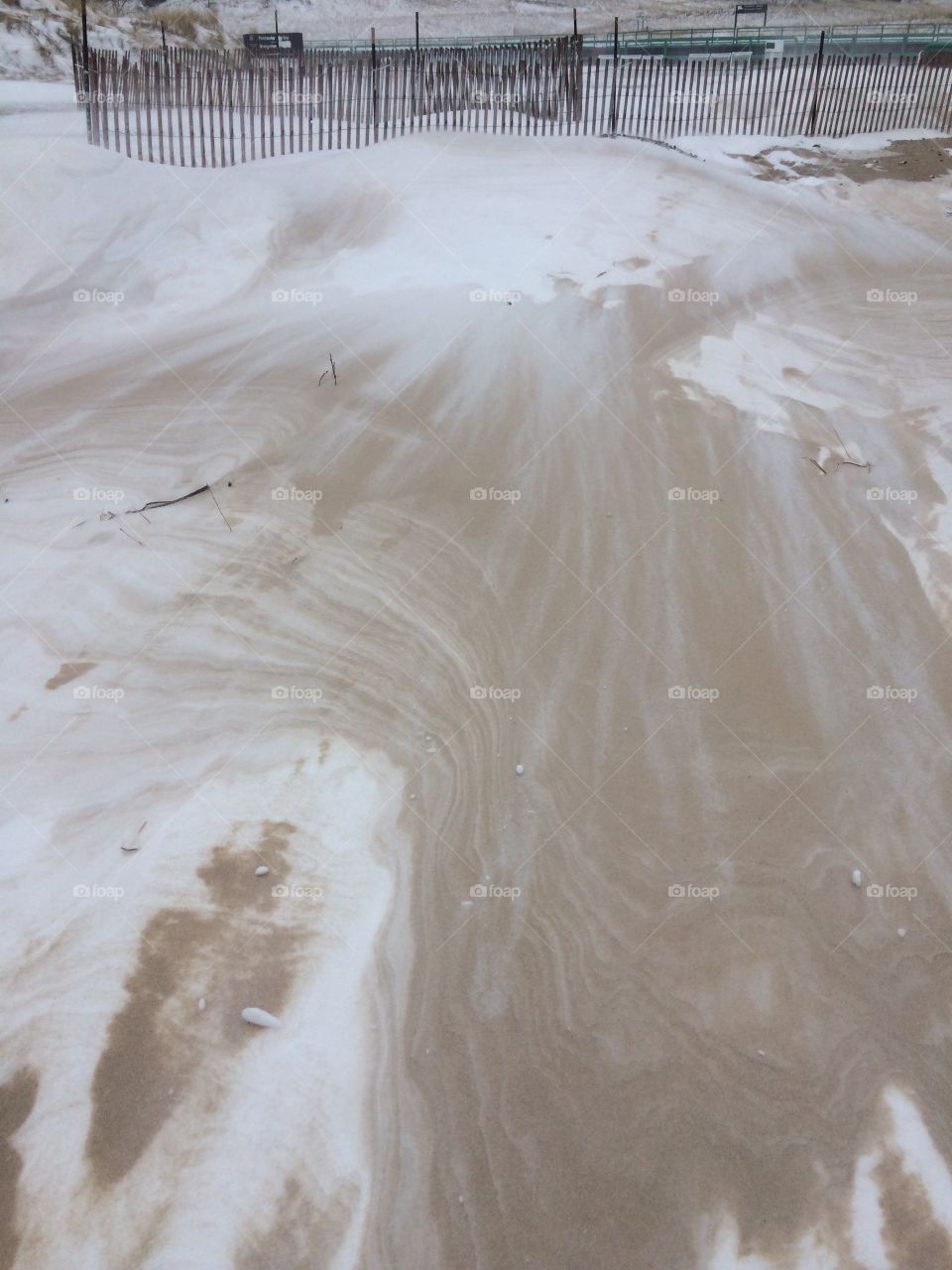snow in sand