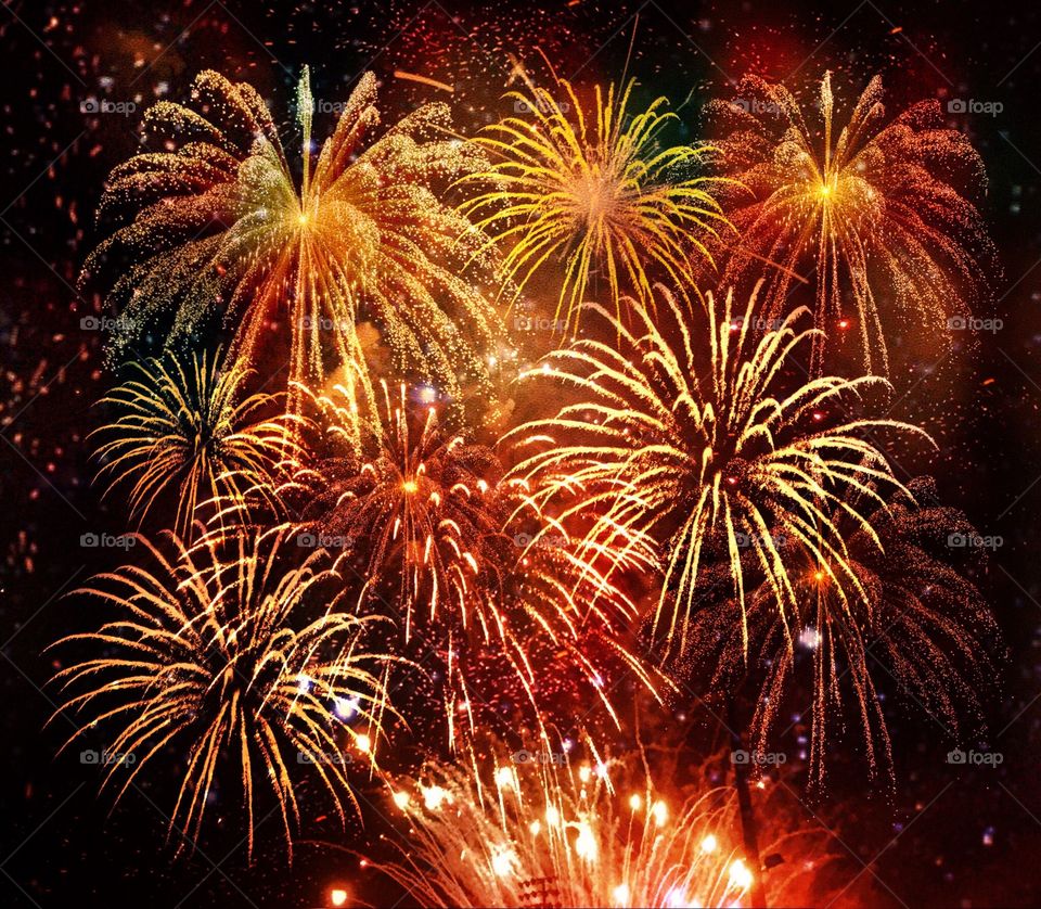 Fireworks-orange and gold