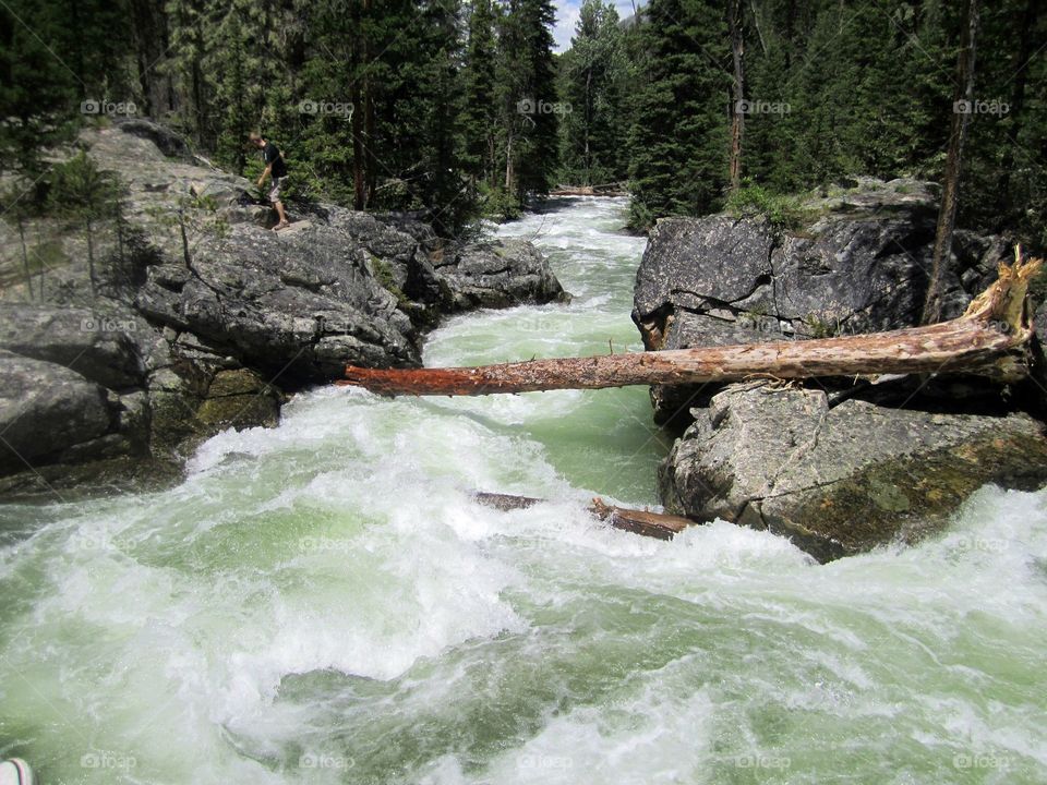 A beautiful waterfall along a hiking trail in Montana. 