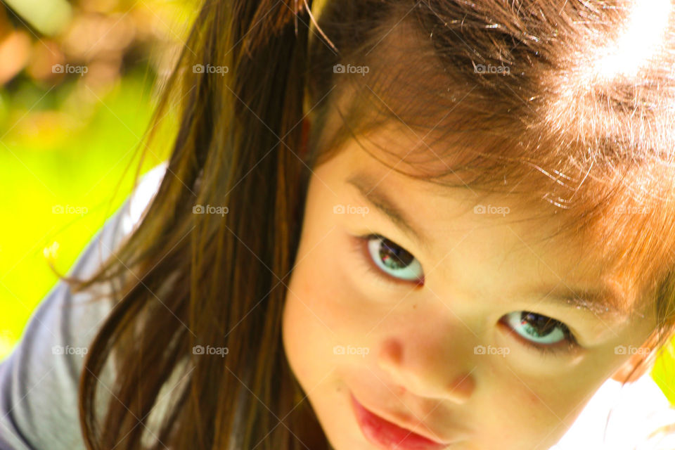 face cute eyes smilling child baby happy outdoor longhair