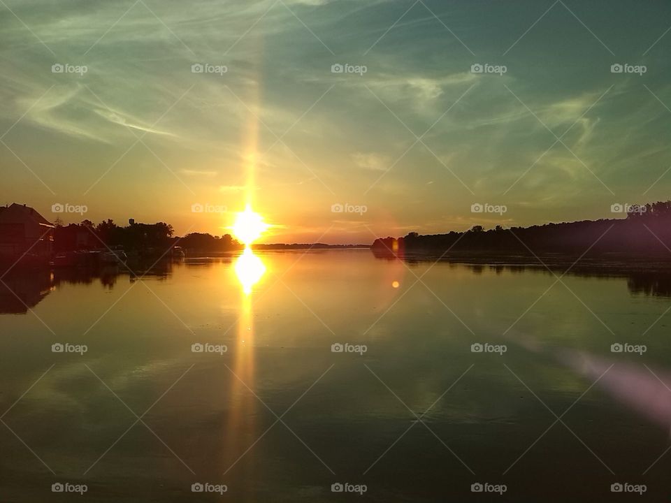 Sava river sunset