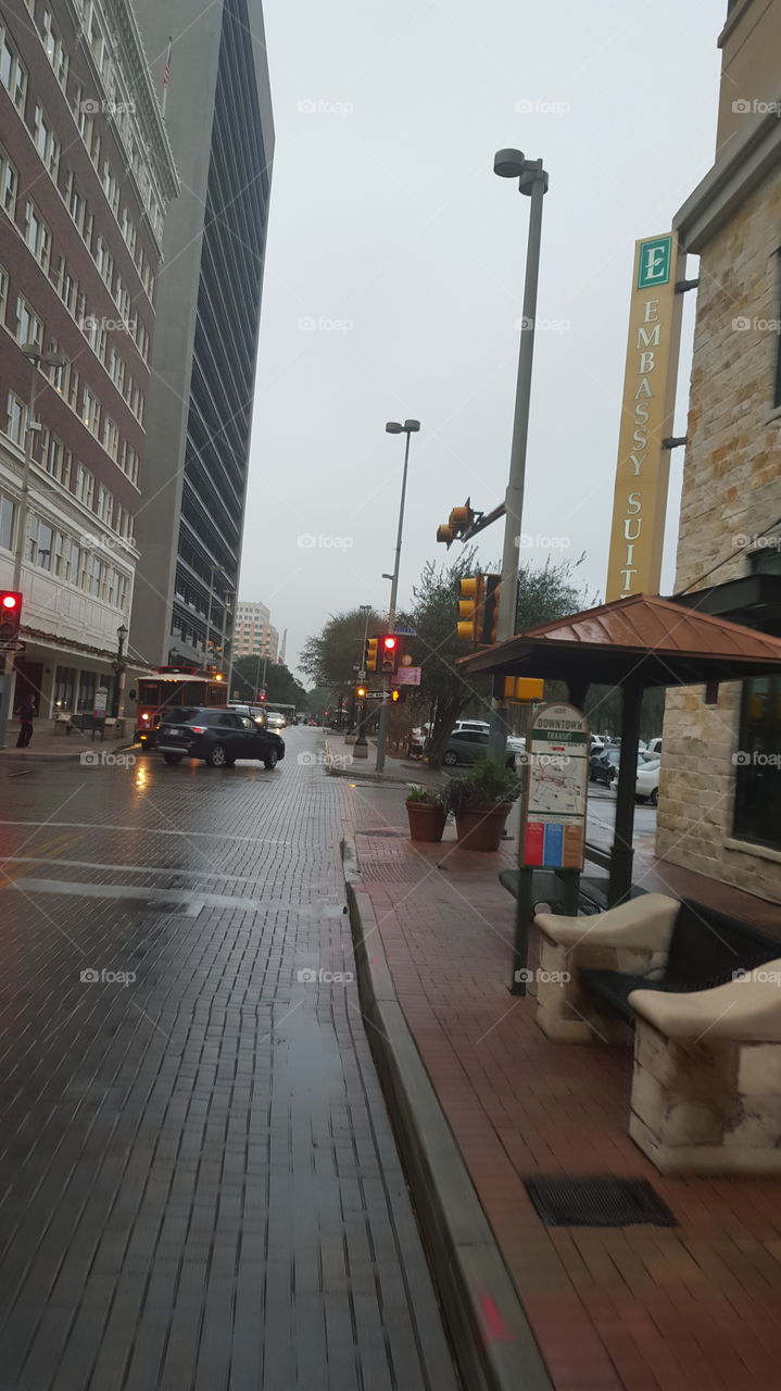 raining in the city