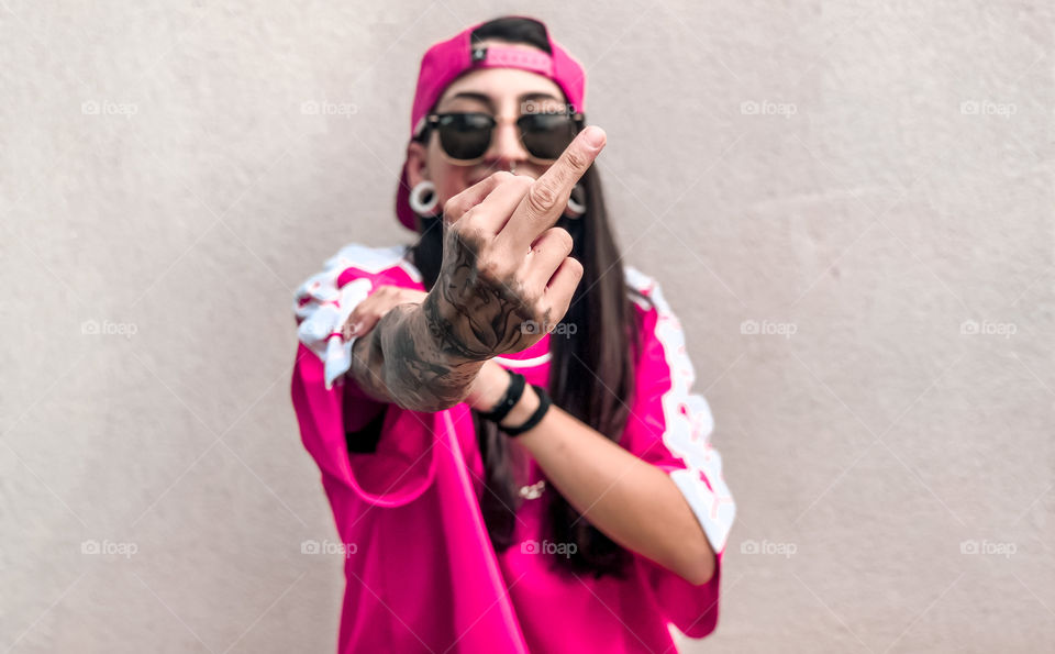 Portrait of a tattooed girl 