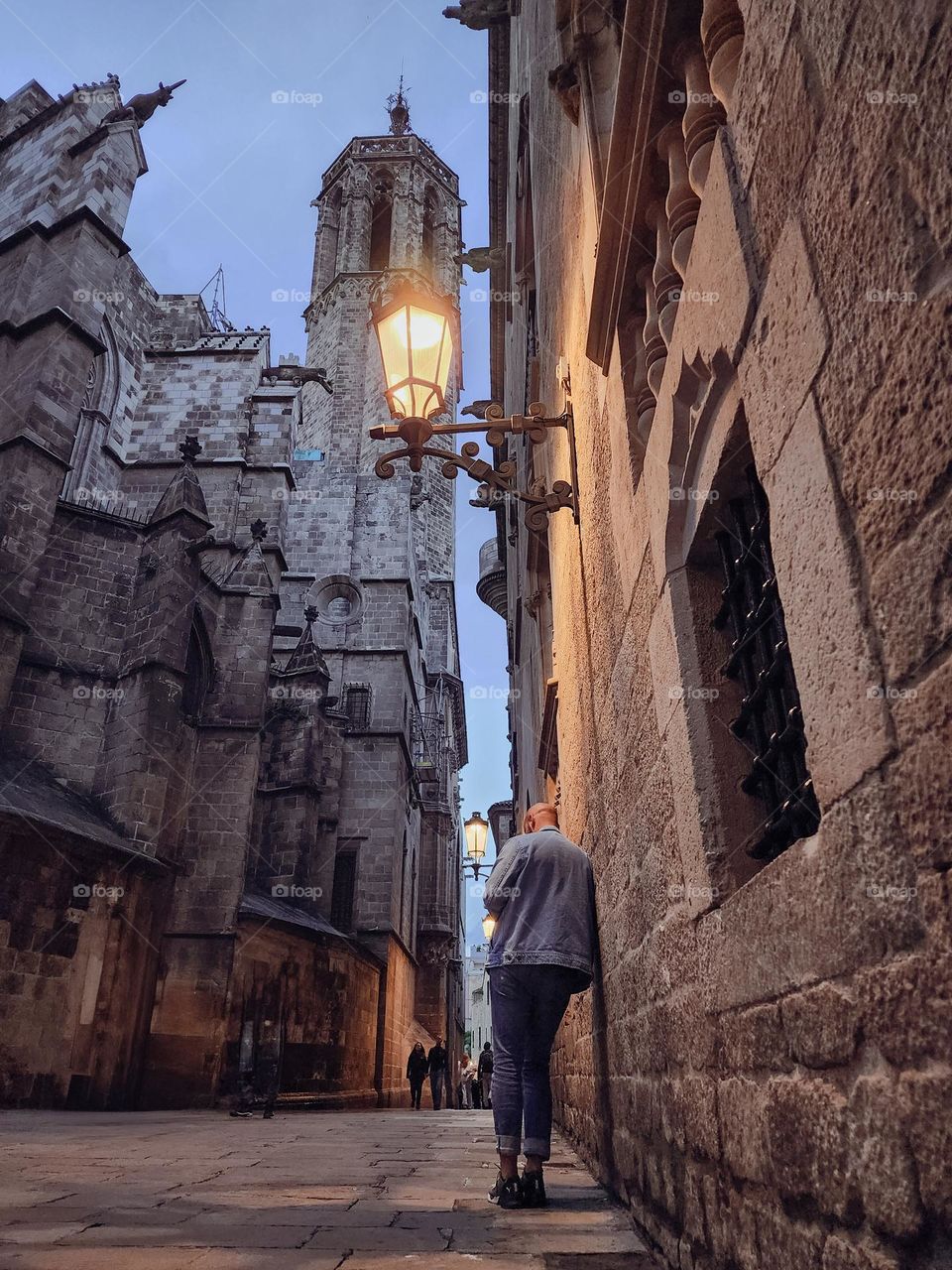 City night lights in Barcelona