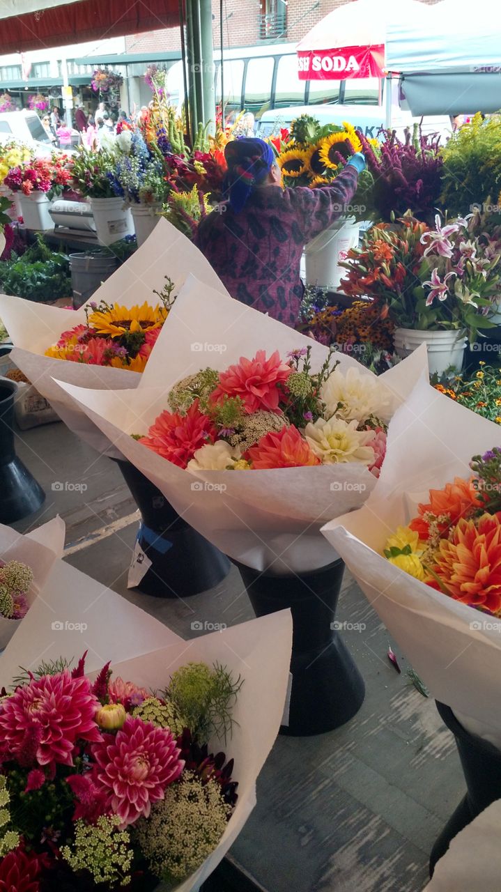 Pikes Market Flowers. August 2015