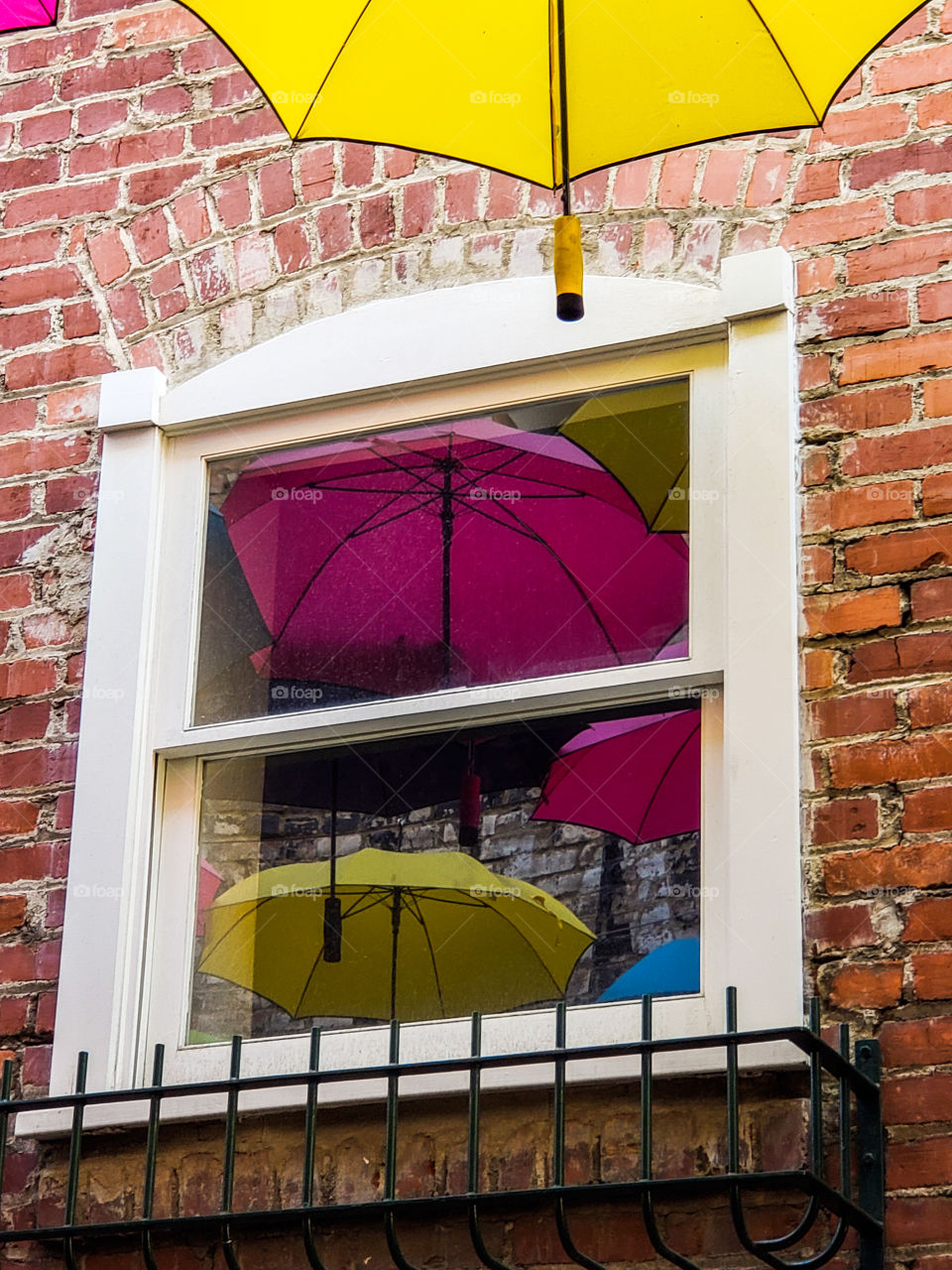 umbrellas in reflection
