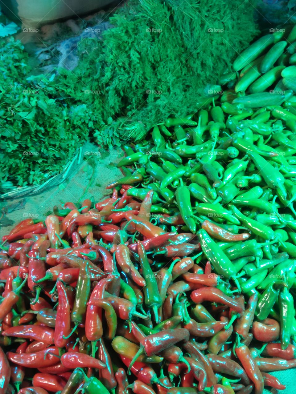green and red chilli
