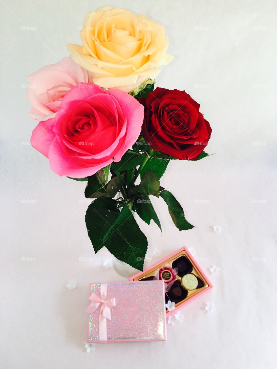 Let's get a little romantic- Roses and chocolate. 
