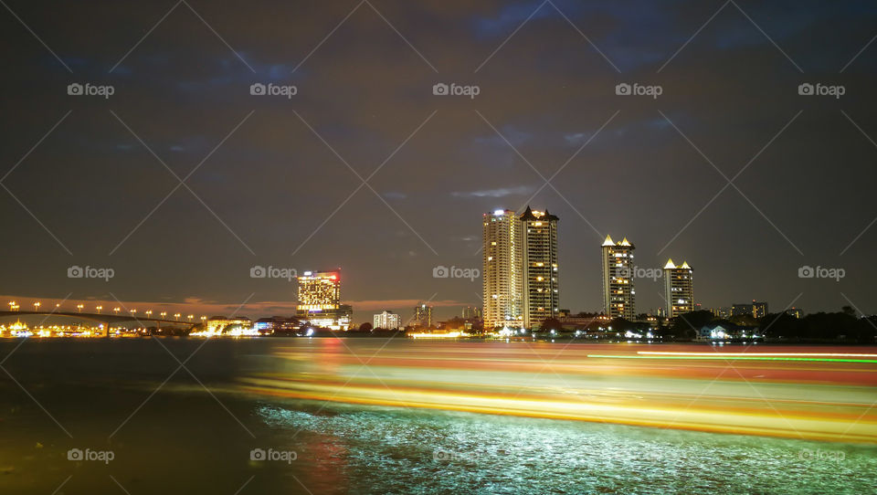 chao phraya river at night