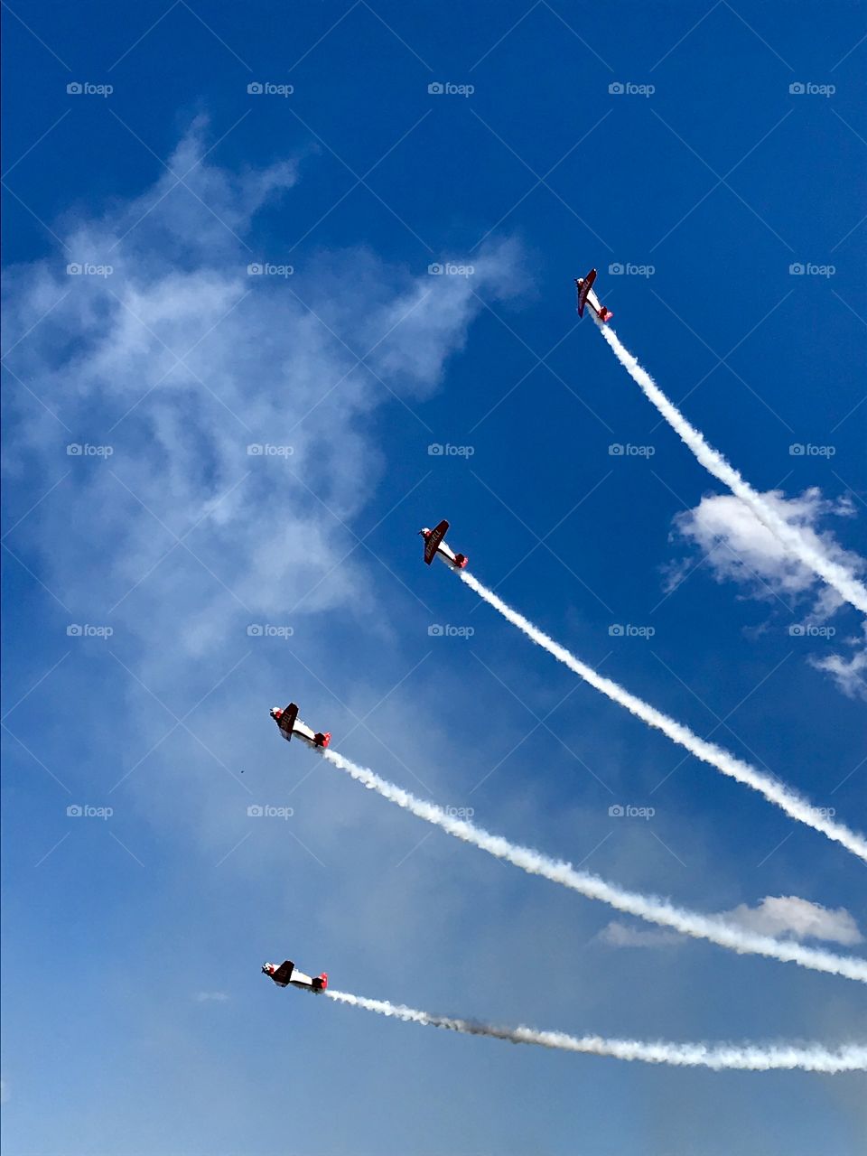 Air Show with Aeroshell Aerobatics Team flying over Charleston.  
