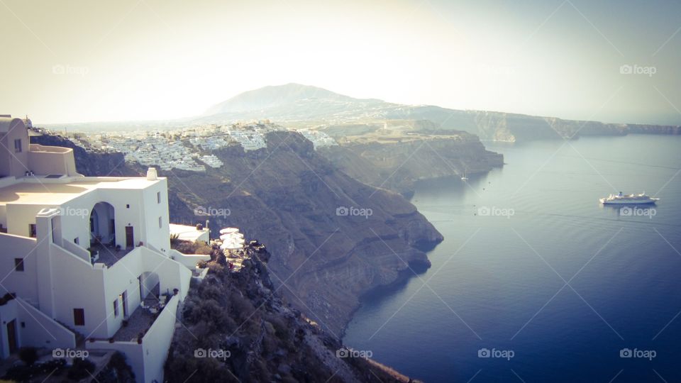 Santorin cruise ship, Greece.