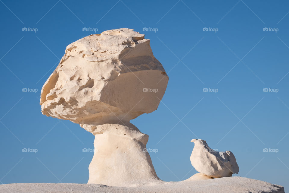 Chicken stone ... landmark location of white desert ,Egypt