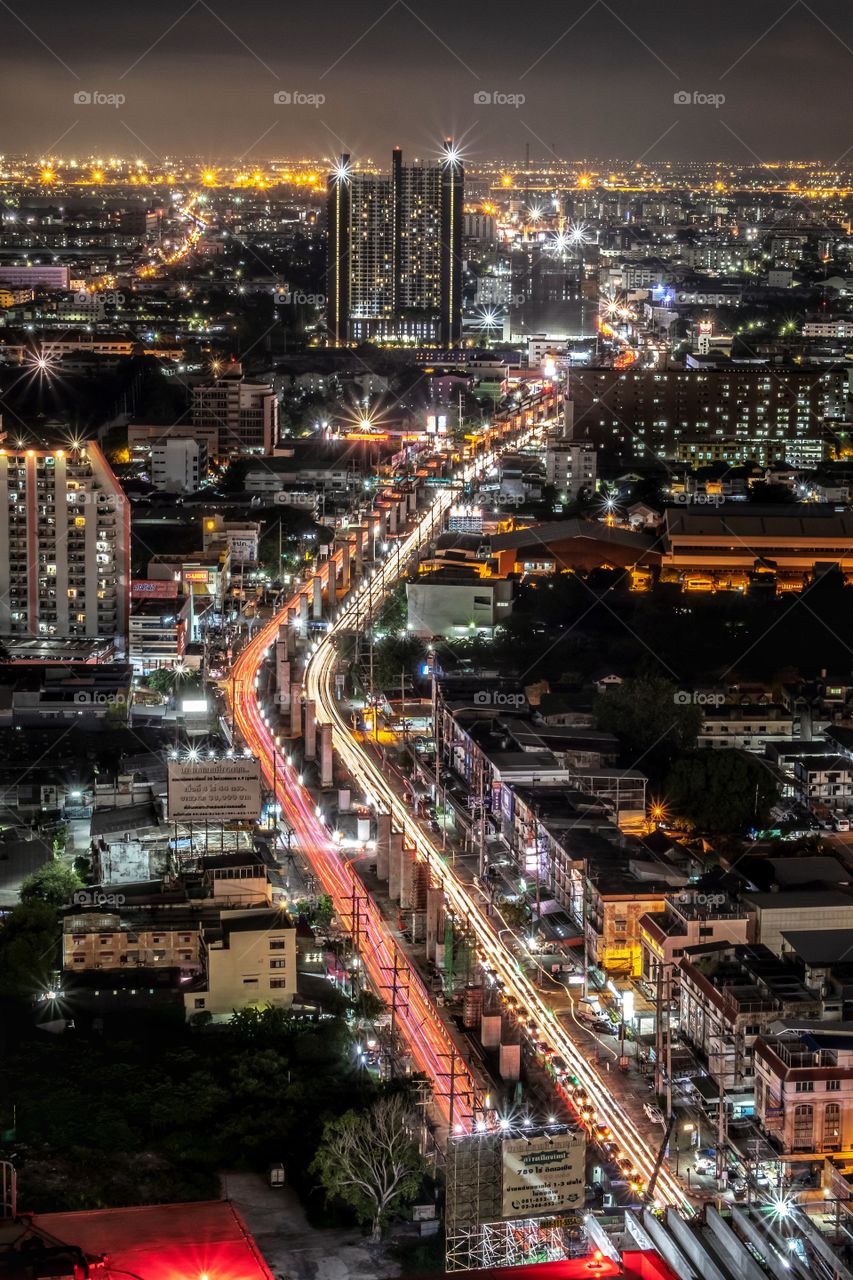 Life and Light on the road in big city ,Bangkok Thailand