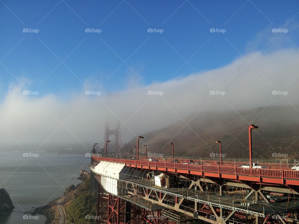 fog over the Golden Gate Bridge